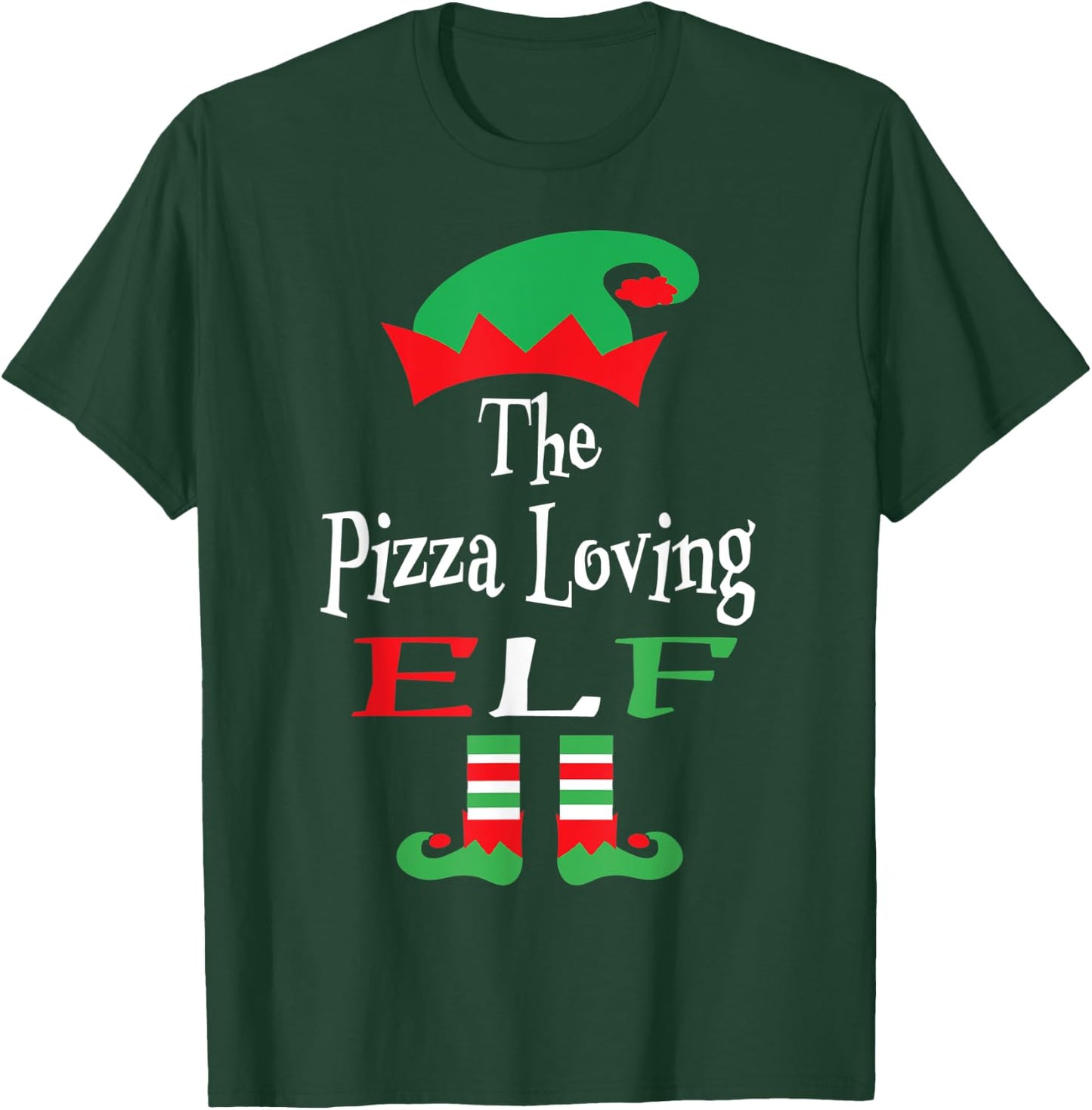 Christmas Funny The Pizza Loving Elf Shirt Youth Teens Gift T-Shirt - T-Shirt | Forest