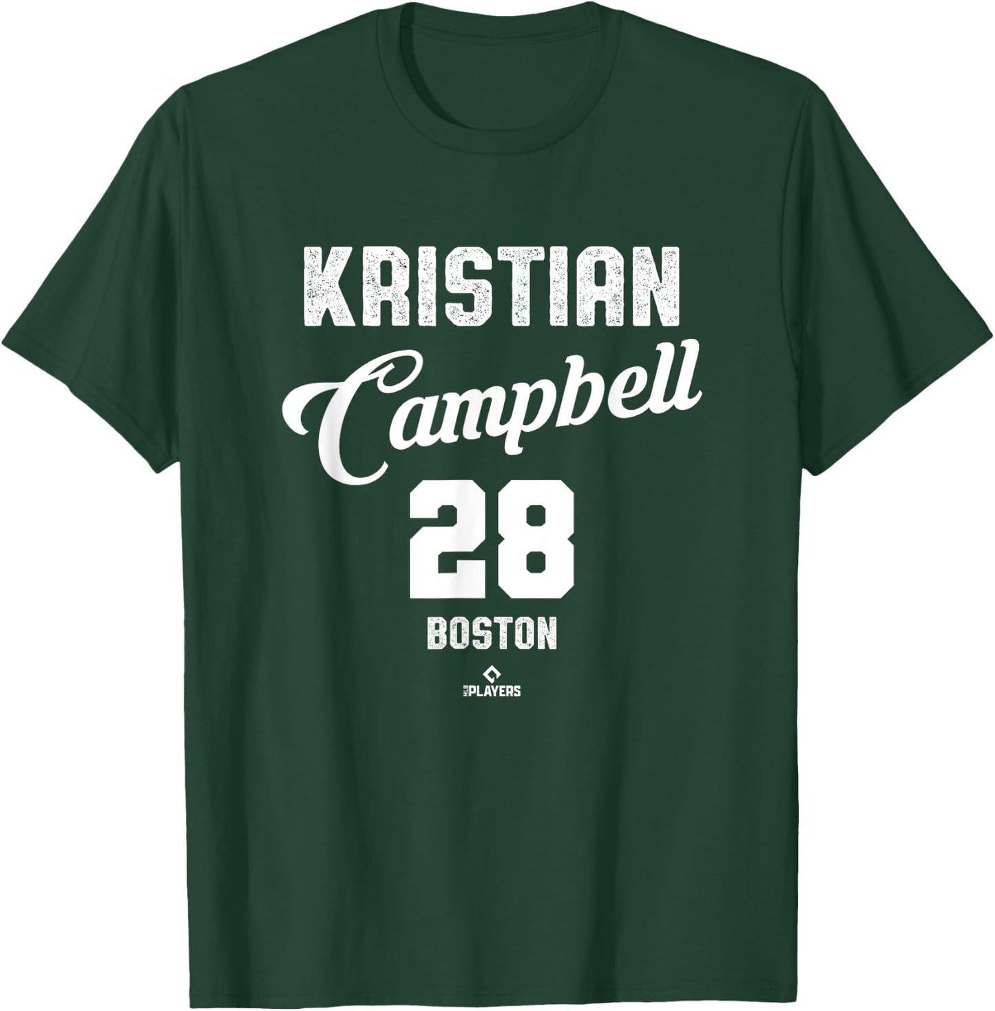 Kristian Campbell 28 Boston Baseball Vintage MLBPA T-Shirt - T-Shirt | Forest