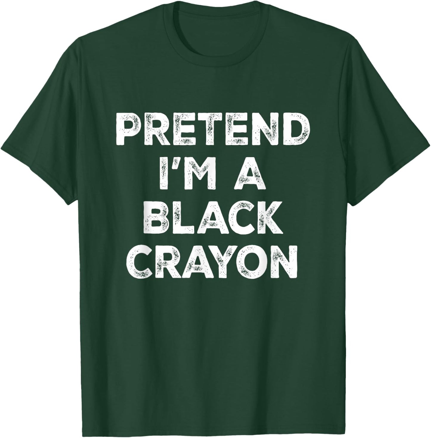 Pretend I'm A Black Crayon Lazy Halloween Costume T-Shirt - T-Shirt | Forest