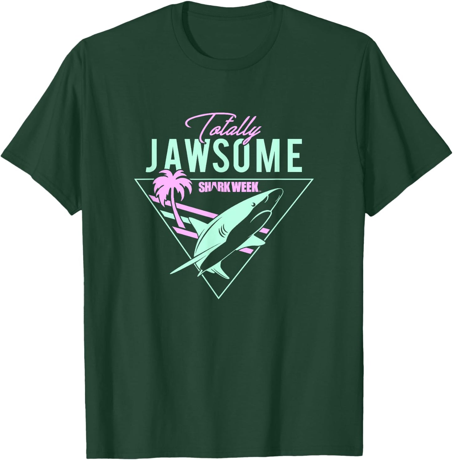 Shark Week Totally Jawsome Neon Retro Eighties Shark Logo T-Shirt - T-Shirt | Forest