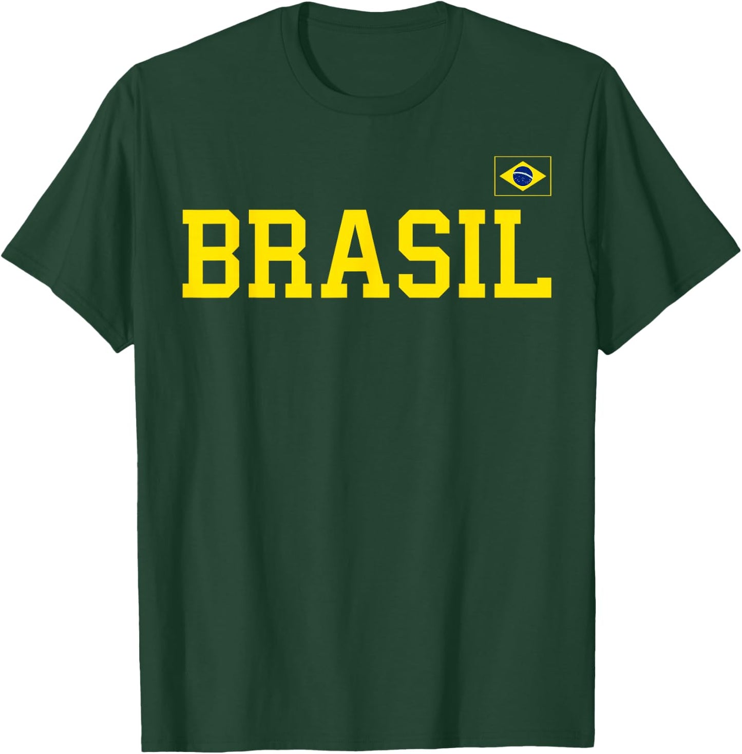Brazil T Shirt Women Men Kids Brasil Brazilian Flag Green T-Shirt - T-Shirt | Forest