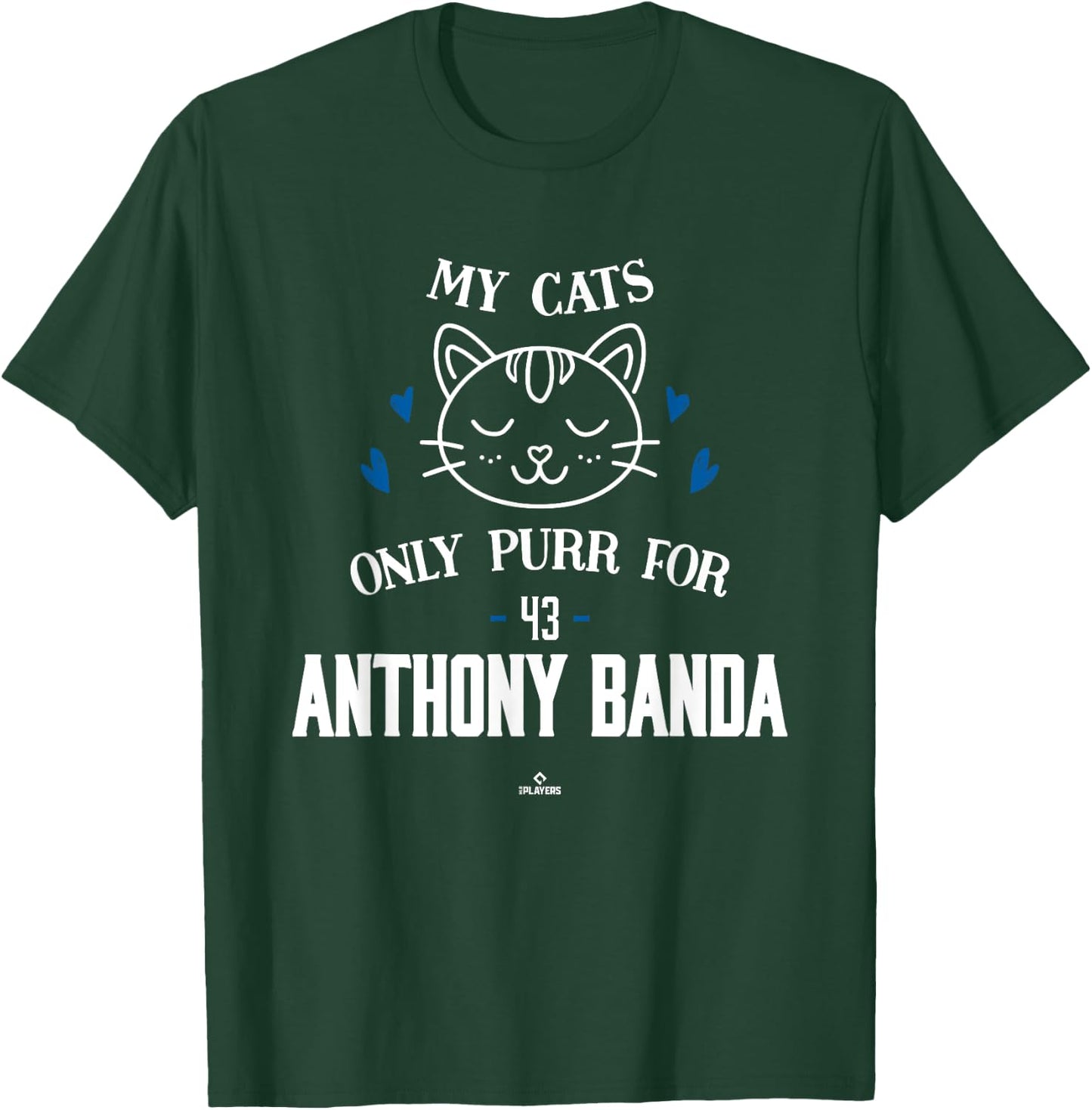 Cat Lovers for Anthony Banda Los Angeles Baseball MLBPA T-Shirt - T-Shirt | Forest