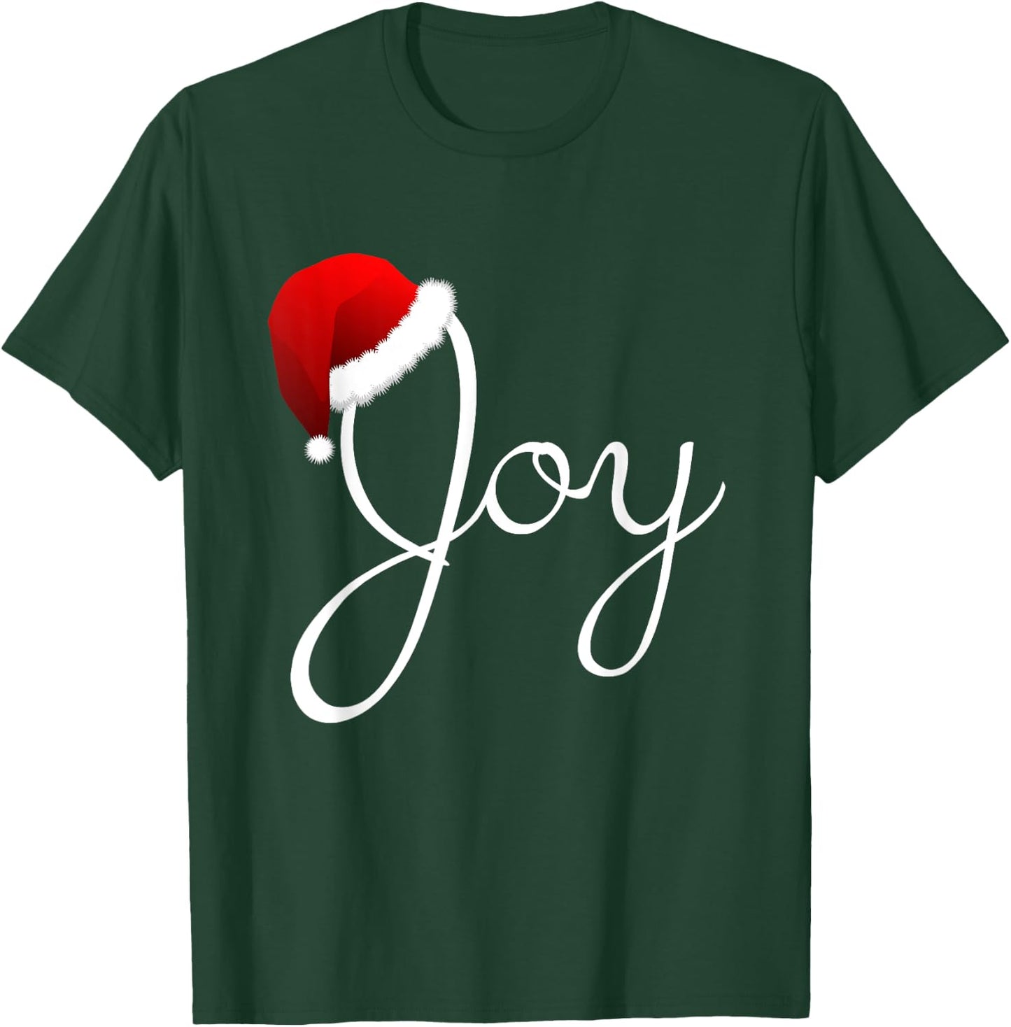 Joy Christmas Shirt - Santa Hat Christmas Joy T-Shirt - T-Shirt | Forest