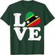 Love Heart St Kitts and Nevis Proud St Kitts and Nevis Flag T-Shirt - T-Shirt | Forest