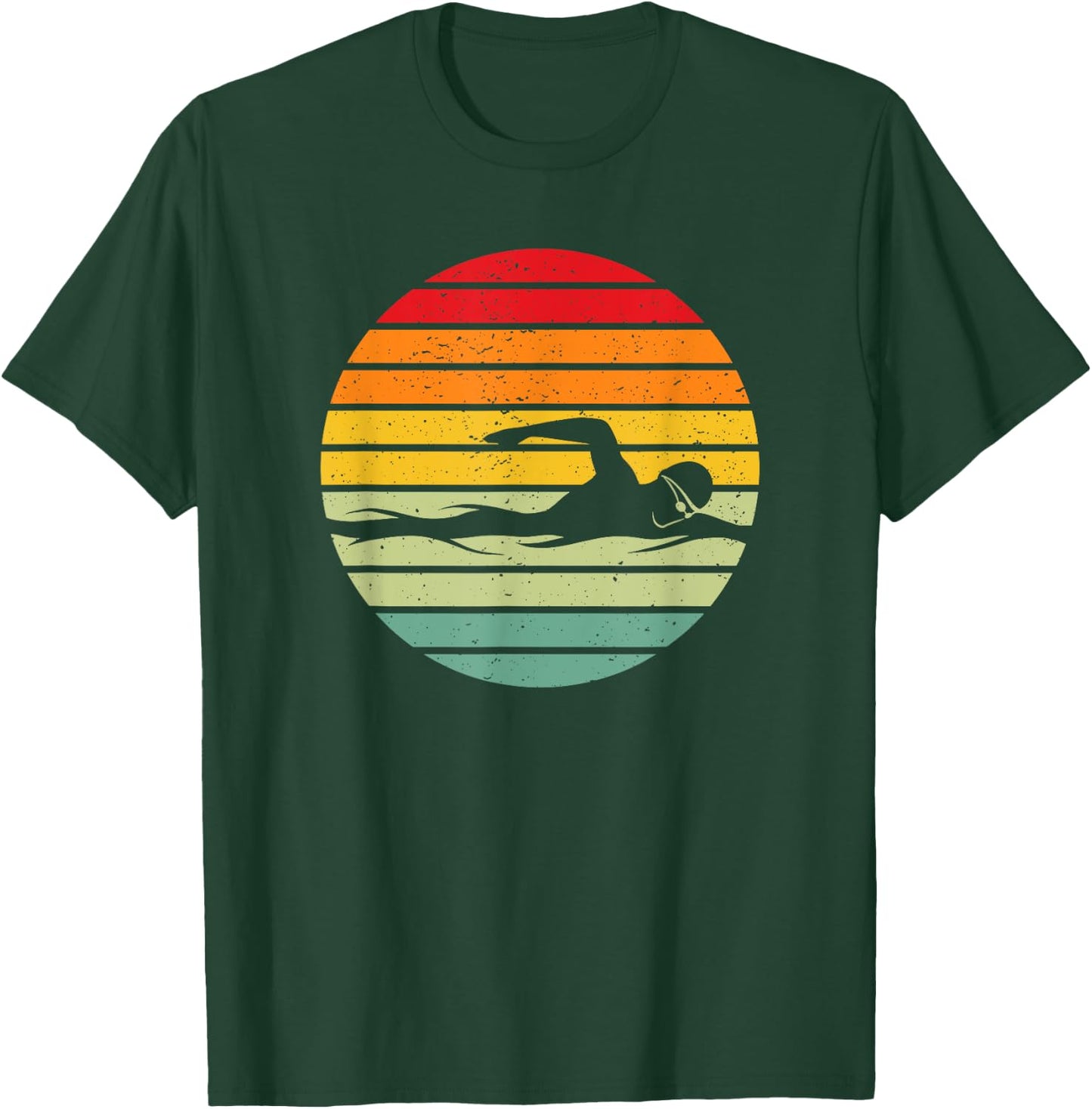 Swimming & Water Sport Vintage for Swimmers & Swim Coaches T-Shirt - T-Shirt | Forest