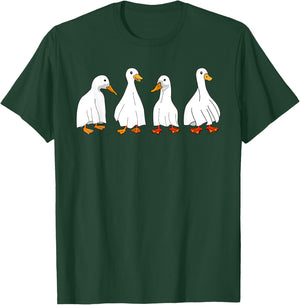 Halloween Ghost Ducks Spooky Season Funny Duck Goose T-Shirt - T-Shirt | Forest
