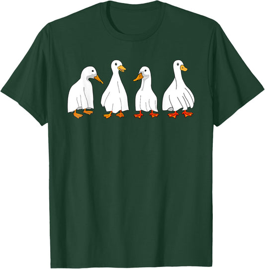 Halloween Ghost Ducks Spooky Season Funny Duck Goose T-Shirt - T-Shirt | Forest