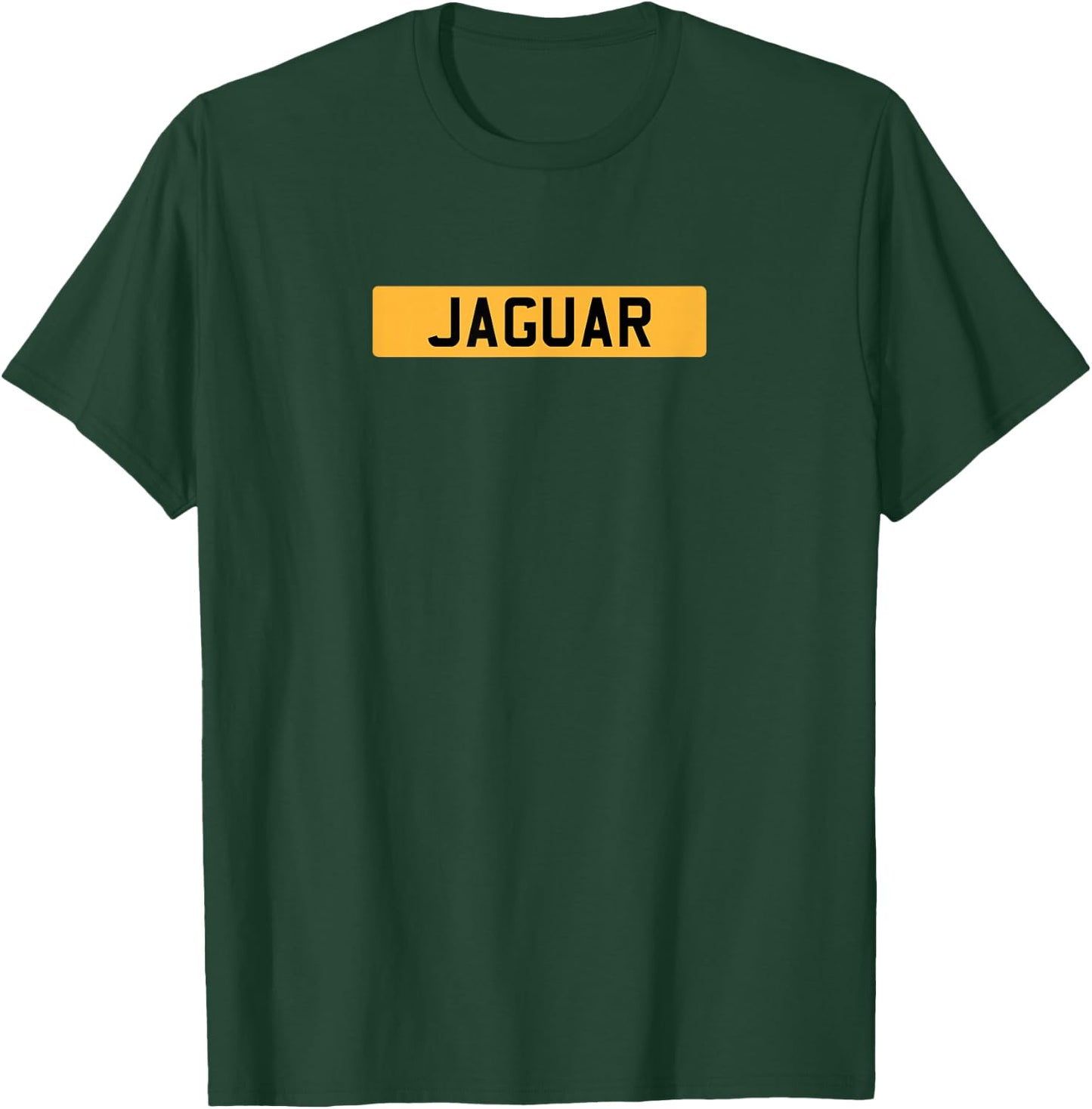 British Classic Sports Car Jaguar Yellow Registration Plate T-Shirt - T-Shirt | Forest