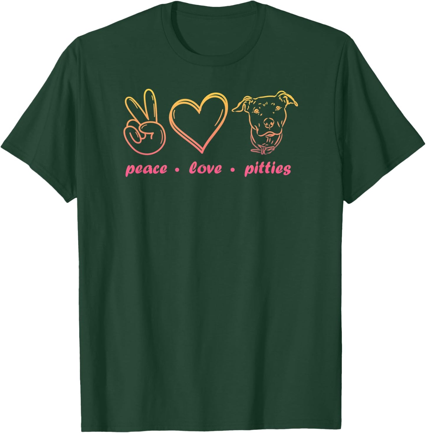 Love My Pitbull Pitbull Mom Gift PEACE LOVE PITTIES T-Shirt - T-Shirt | Forest