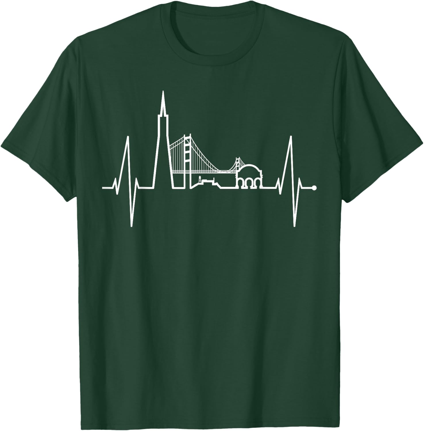 San Francisco Skyline Battement de cœur Californie USA T-Shirt - T-Shirt | Forest
