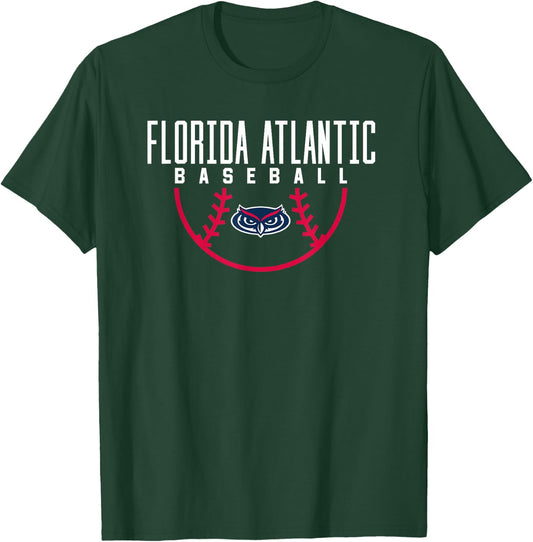 Florida Atlantic University FAU Owls Baseball T-Shirt - T-Shirt | Forest