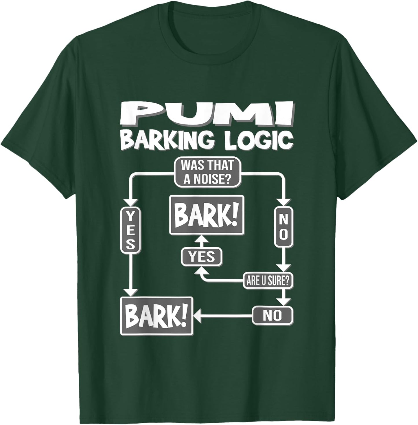 Dog Barking Logic, funny dog Gift, Funny Pumi Women Girls Kids T-Shirt - T-Shirt | Forest