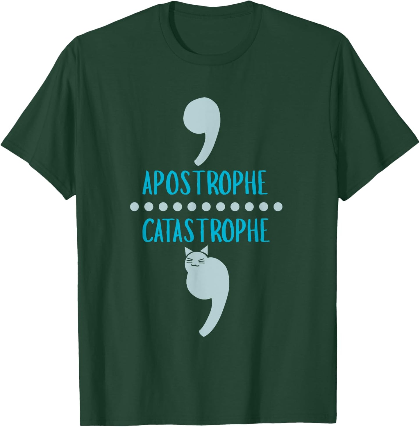 Cat Grammar Funny English Teacher Pun T Shirt Men Women Girls Kids T-Shirt - T-Shirt | Forest