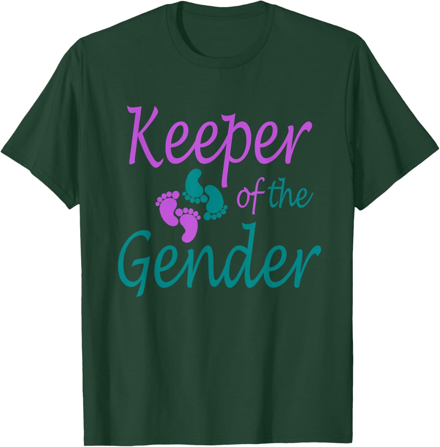 Purple and teal gender reveal for the keeper of the gender T-Shirt - T-Shirt | Forest