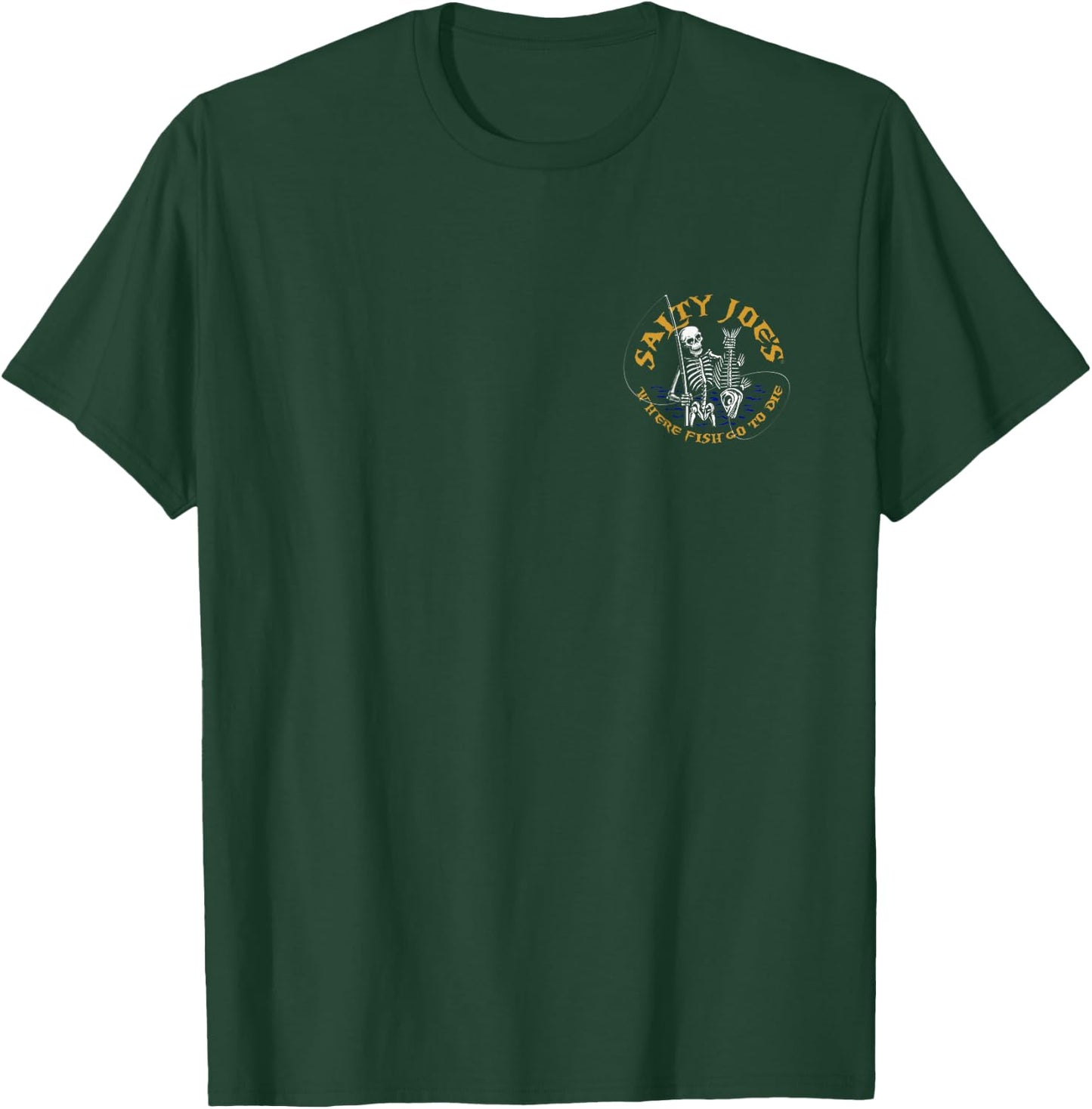 Salty Joe's Fishin Bones Logo Lightweight, Graphic T-Shirt - T-Shirt | Forest