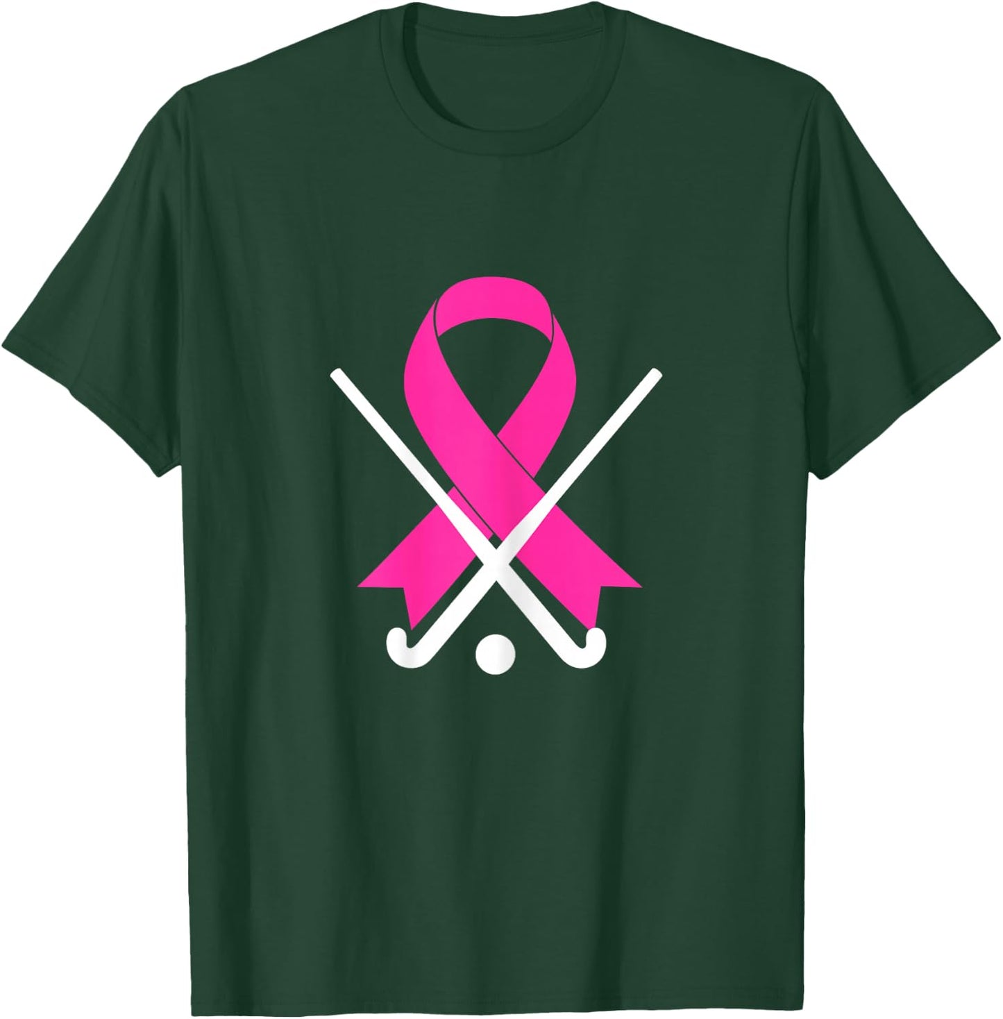 Field Hockey for Girls Breast Cancer Awareness Pink Ribbon T-Shirt - T-Shirt | Forest