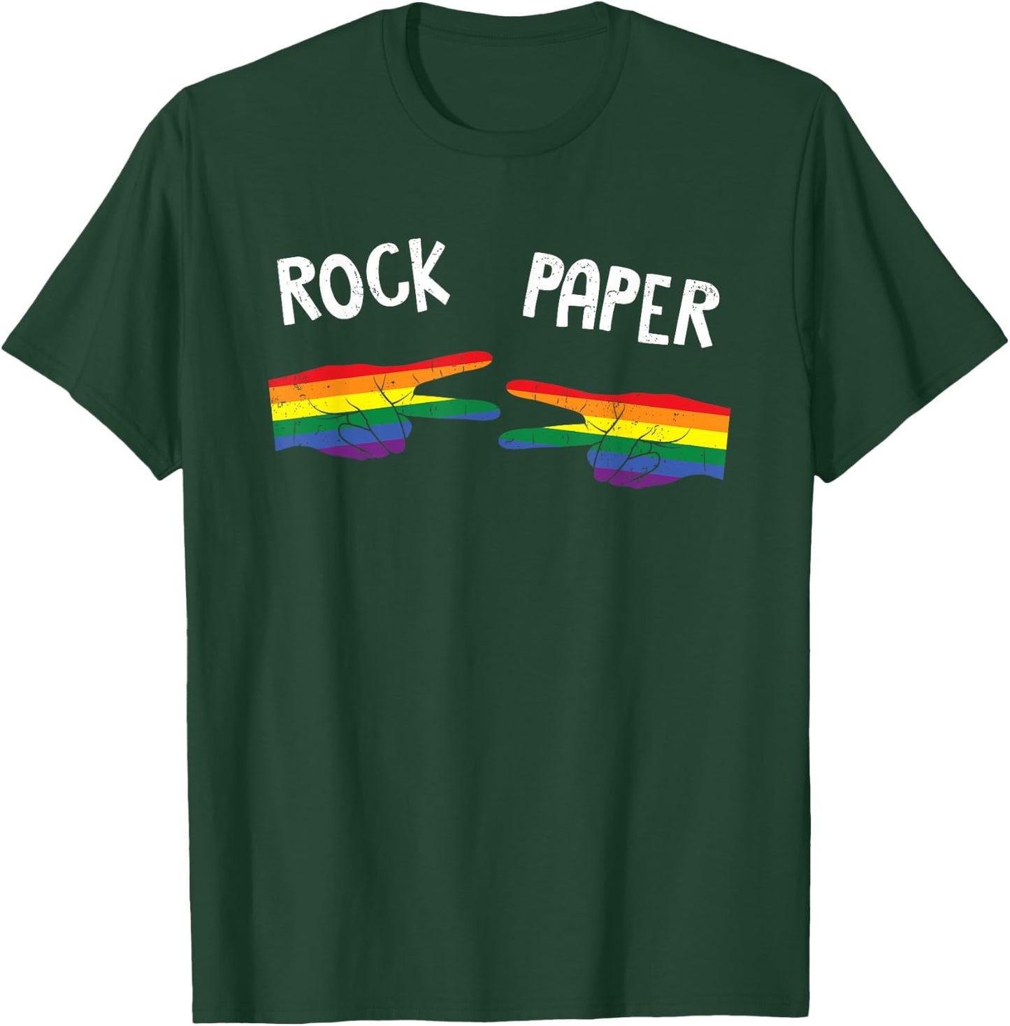 LGBT Rock Paper LGBTQ Lesbian Gay Pride Grunge T-Shirt - T-Shirt | Forest