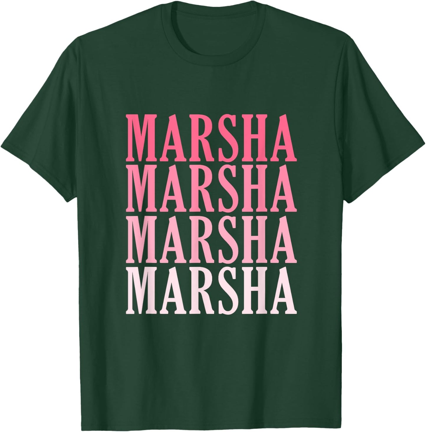 Retro Individual First Name Marsha T-Shirt - T-Shirt | Forest