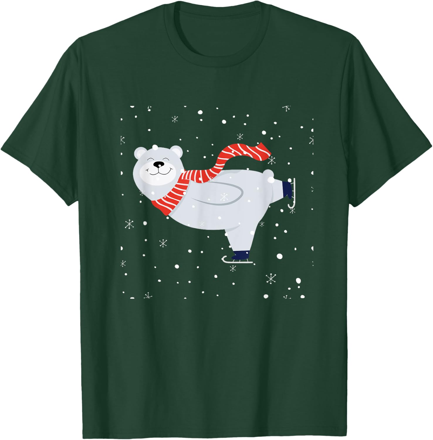 Polar Bear Ice Skating T shirt Funny Christmas Bear Lovers T-Shirt - T-Shirt | Forest