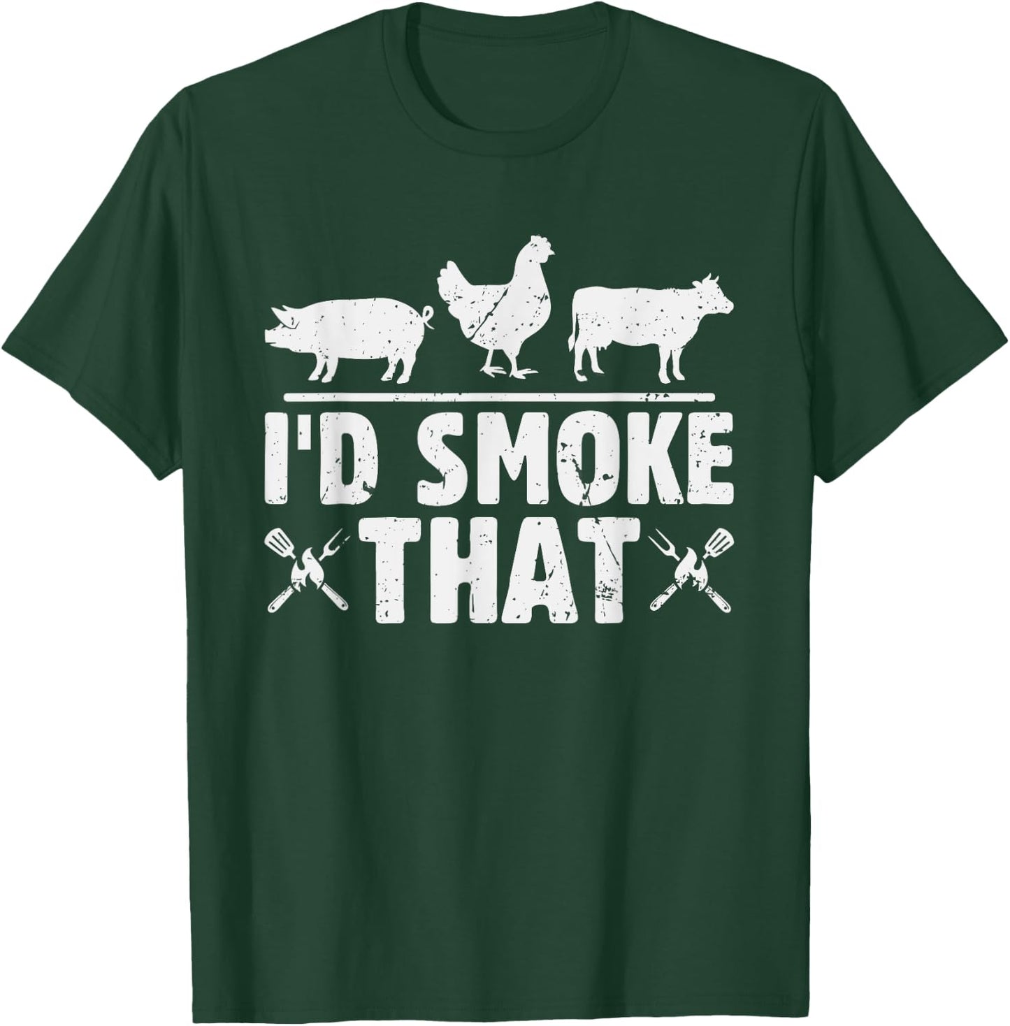 Funny Retro BBQ Party Smoker Chef Dad I'd Smoke That T-Shirt - T-Shirt | Forest