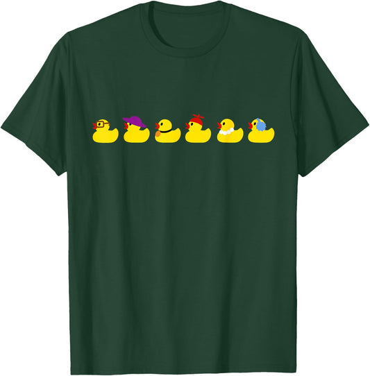 Ducks in a Row Funny Pun Dad Joke Cute Humor Rubber Duckies T-Shirt - T-Shirt | Forest