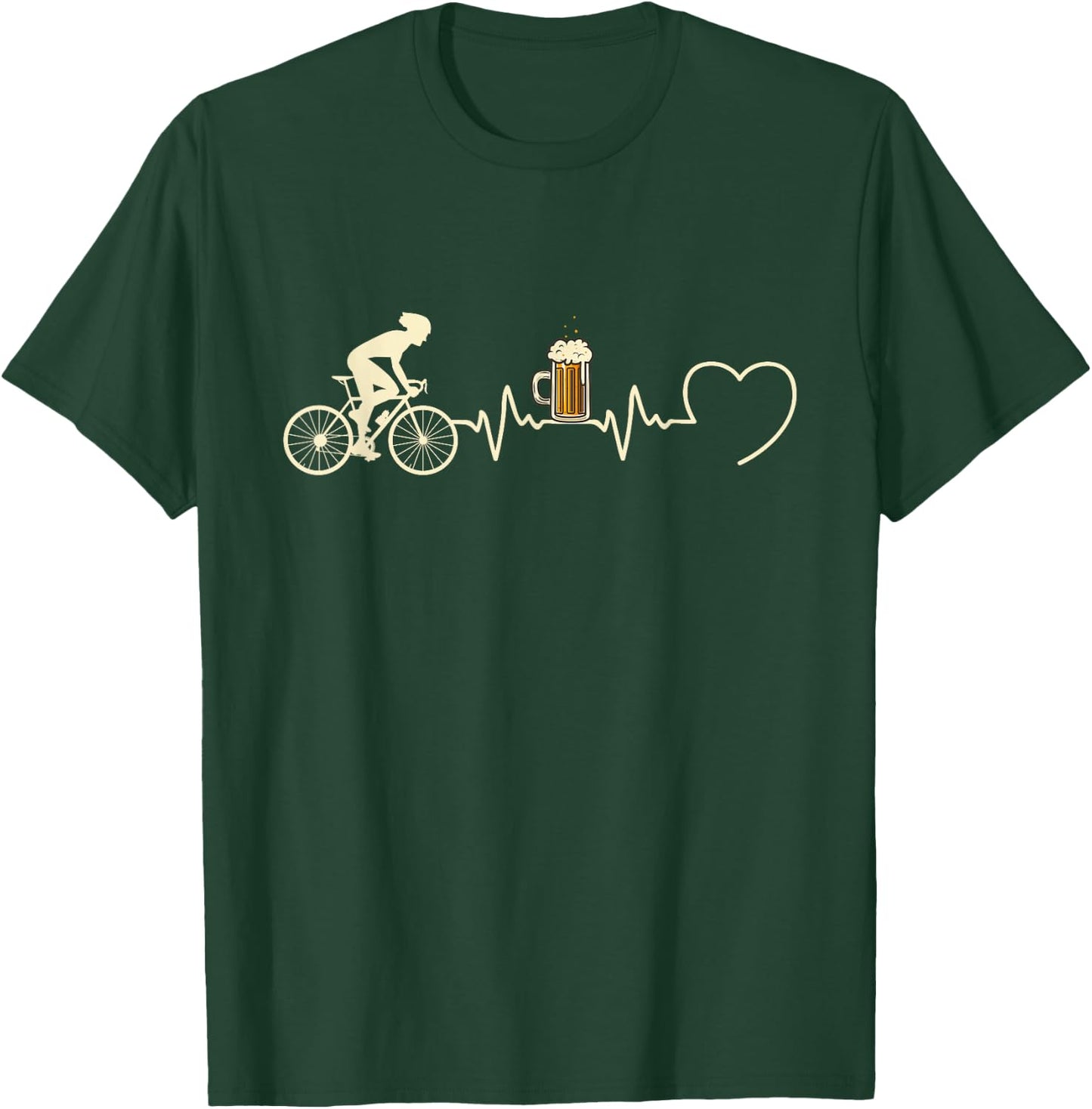 Homme Humour Velo Rigolo Humoristique Marrant Herren Damen Radfahrer Schwarz S Klassisch Kurzarm Doppelt Genähter Saum Geschenkidee Radfahrer Humor Bier Herzschlag Fahrrad T-Shirt - T-Shirt | Forest