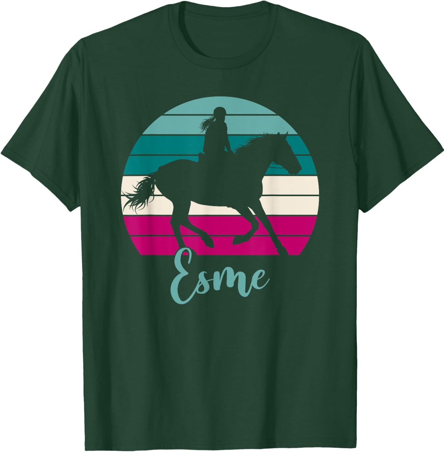Esme Name Gift - Equestrian Shirt Esme Horse Girl T-Shirt - T-Shirt | Forest