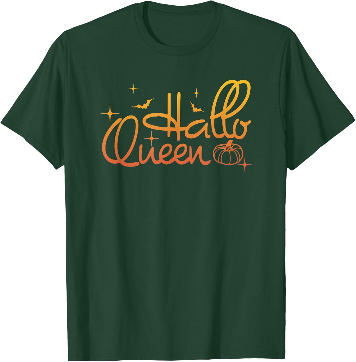 Hallo Queen Halloween Pun Costume For Halloween Men Women T-Shirt - T-Shirt | Forest