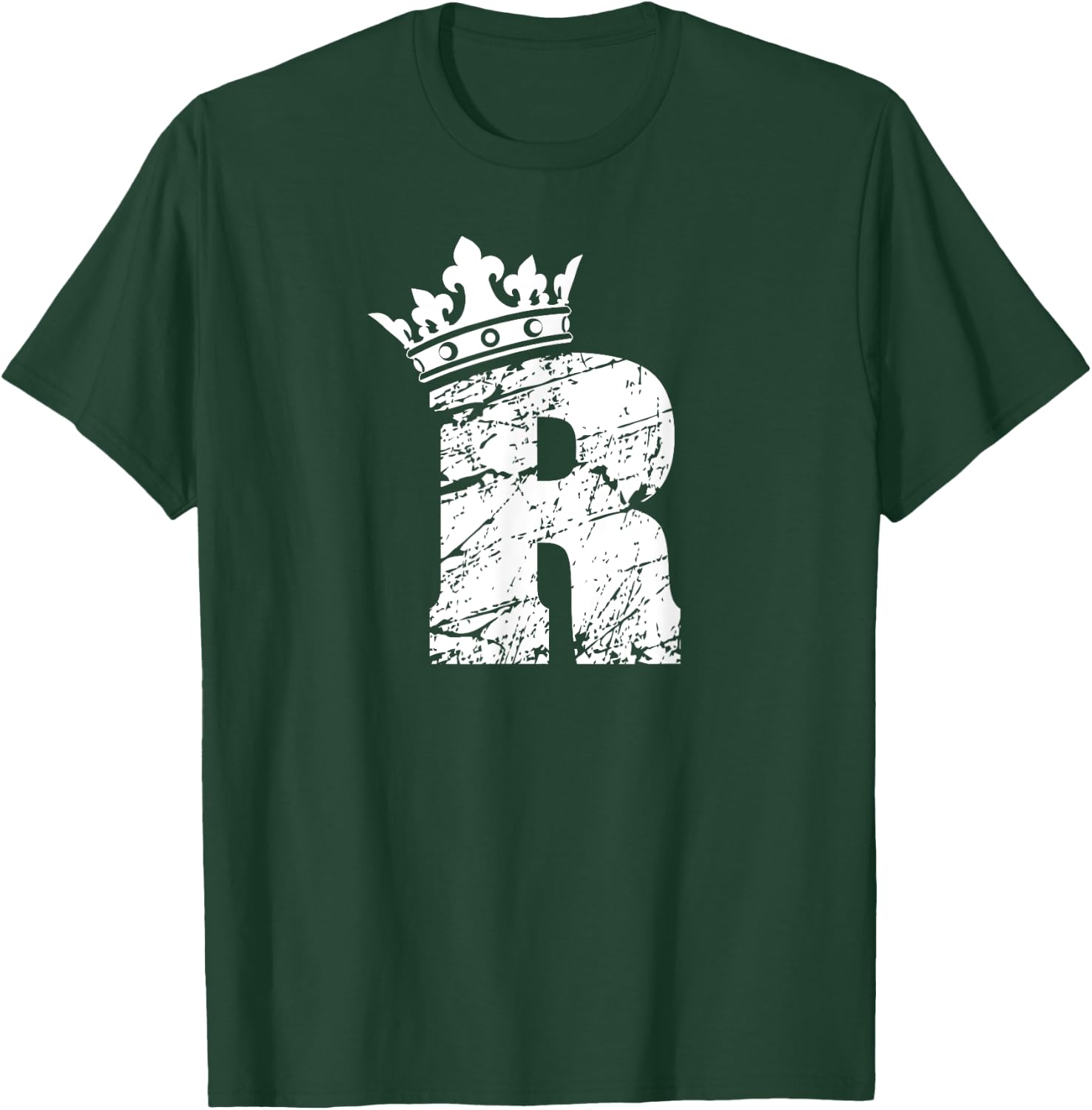 Alphabet T Shirt- Initial Letter R And King Queen Crown T-Shirt - T-Shirt | Forest