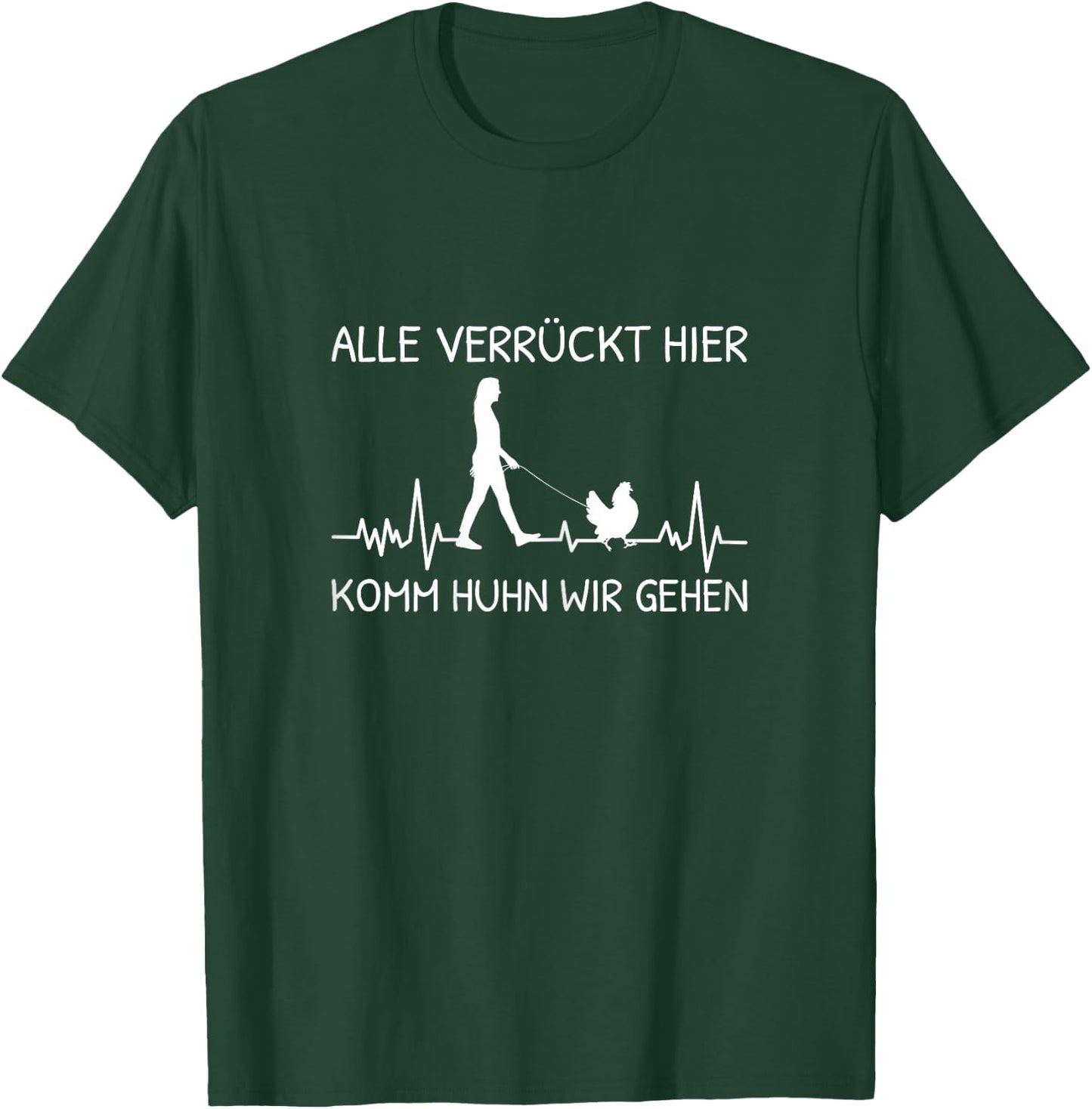 Alle Verrückt Hier Komm Huhn Wir Gehen Landwirt Herzschlag T-Shirt - T-Shirt | Forest