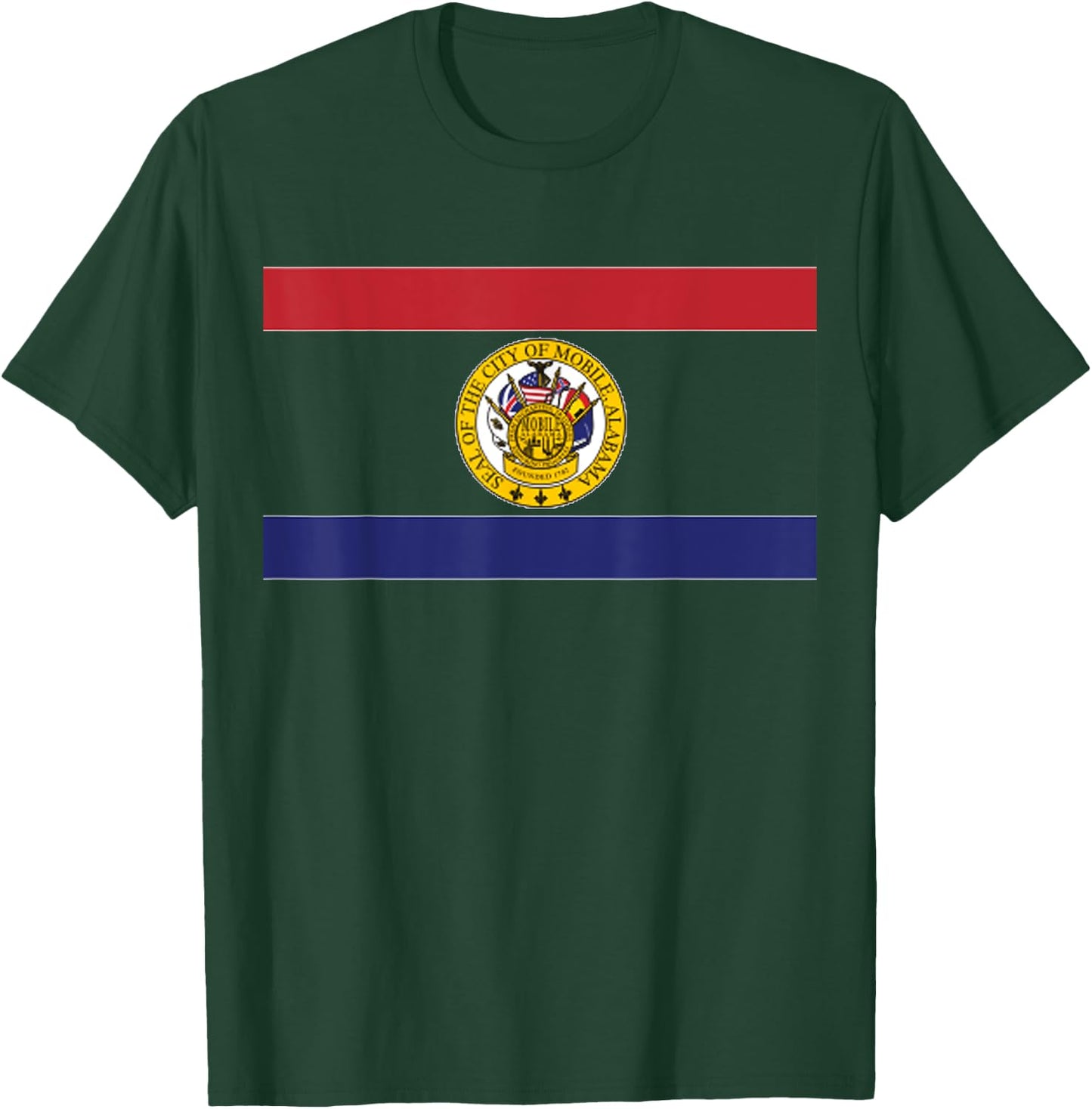 Mobile Alabama Flag T-Shirt - T-Shirt | Forest