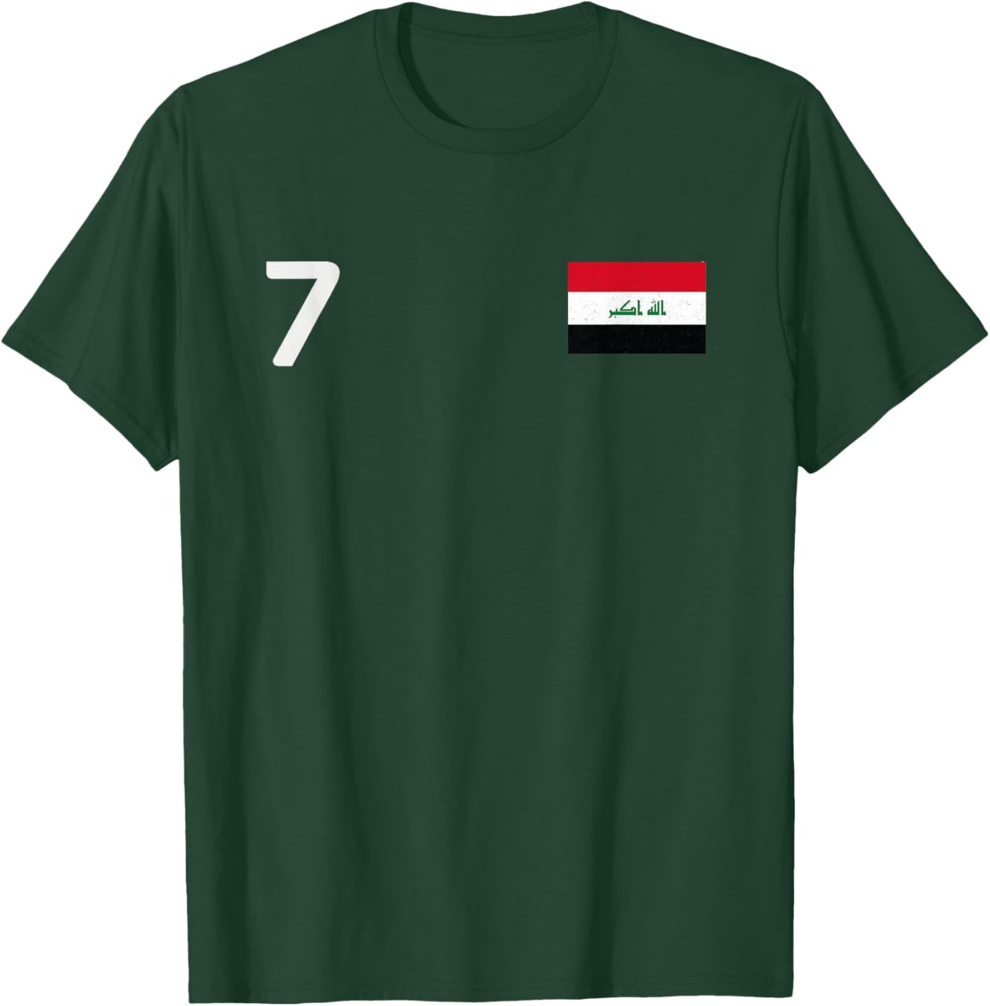 Iraq Number 7 National Flag Country Pride Heritage T-Shirt - T-Shirt | Forest