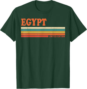 Egypt Retro Personalized First Name Vintage Stripes T-Shirt - T-Shirt | Forest