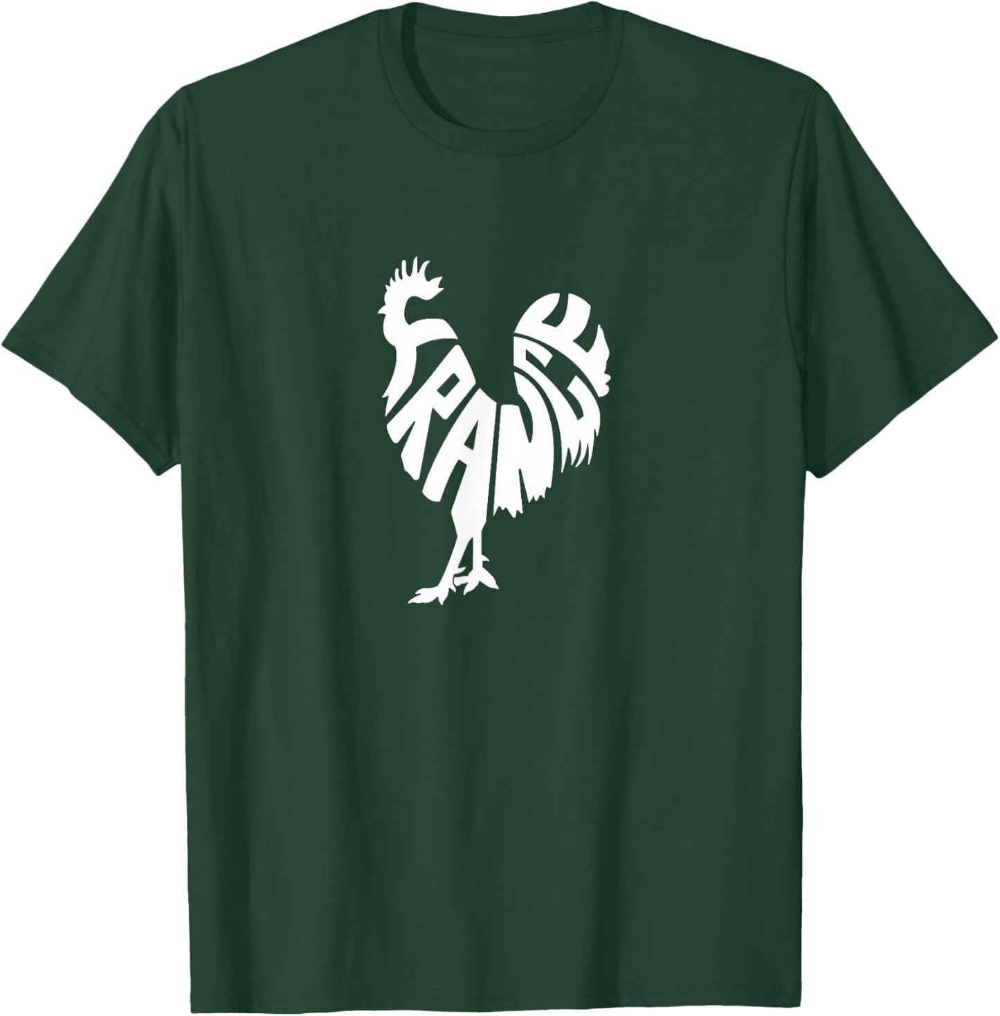 France Gallic Rooster Word Art - Funny Animal T-Shirt - T-Shirt | Forest
