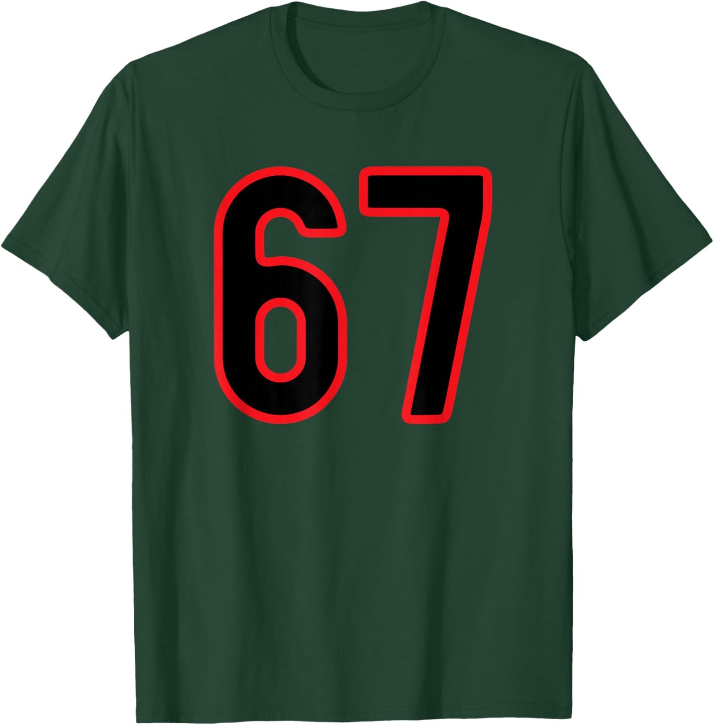 Red Black Number 67 T-Shirt - T-Shirt | Forest