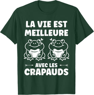 Toad Humor Life Is Better with Toads , Black, S T-Shirt - T-Shirt | Forest