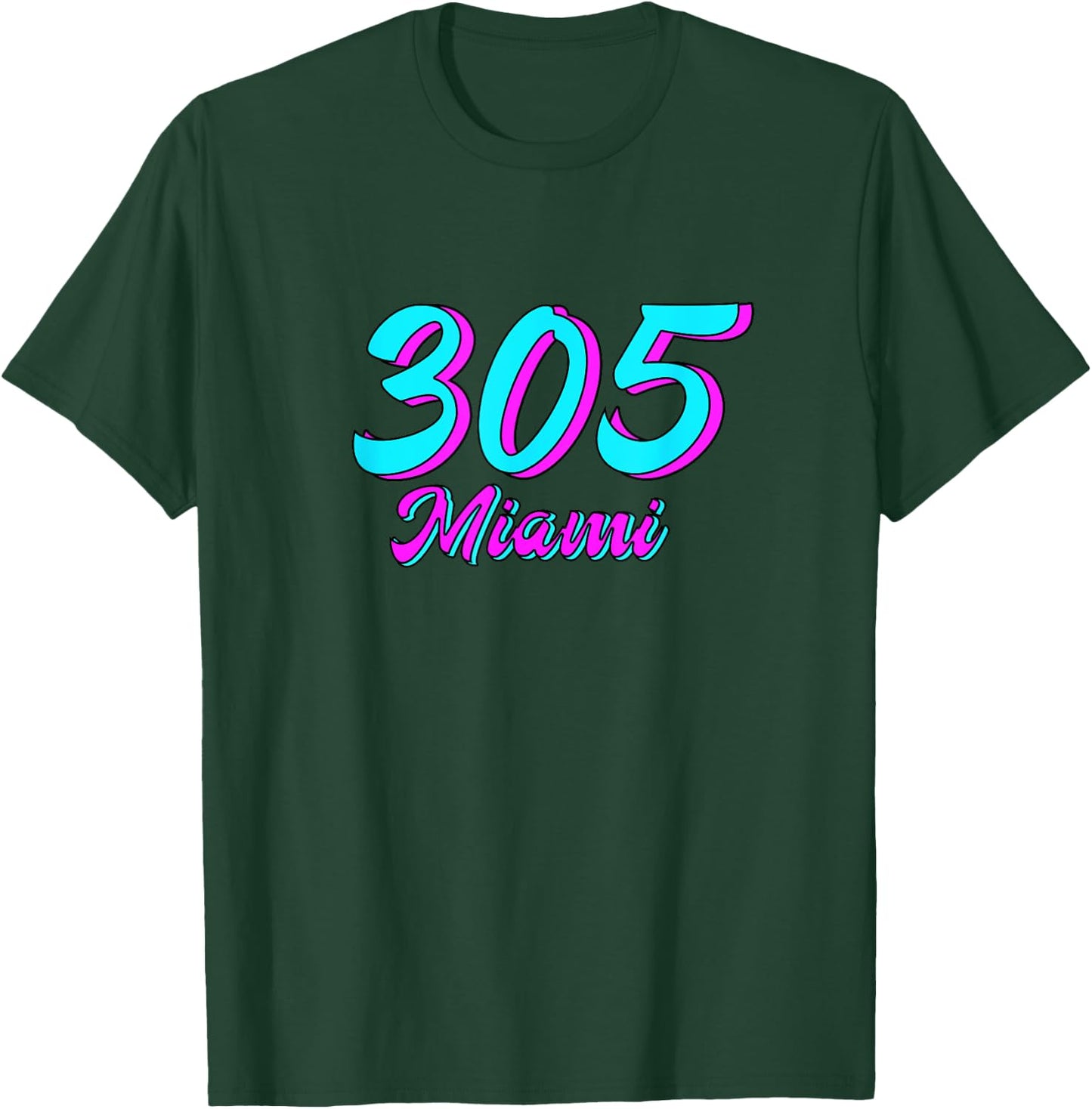 Miami Spring Break 305 Style Pink Aqua Blue Dade County T-Shirt - T-Shirt | Forest
