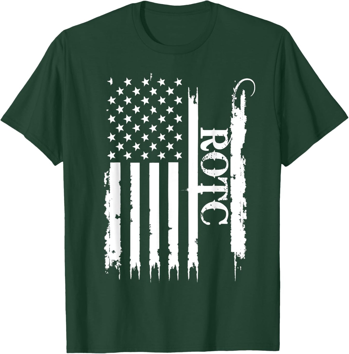 ROTC United States Distressed w US Flag T-Shirt - T-Shirt | Forest