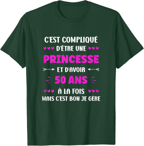 Funny Woman 50 Years Princess Birthday 50 Years , Black, Female X-Small