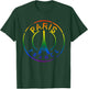 LGBT Rainbow Flag Color France French FR Paris Eiffel Tower T-Shirt - T-Shirt | Forest
