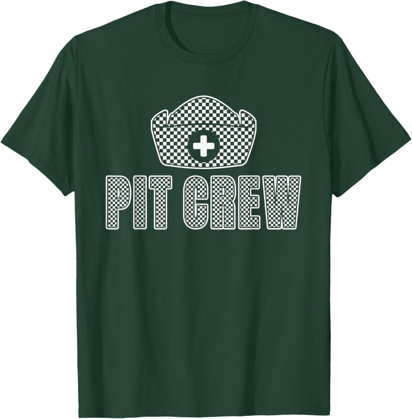 Nurse Checkered Hosting Race Car Nurse Pit Crew T-Shirt - T-Shirt | Forest