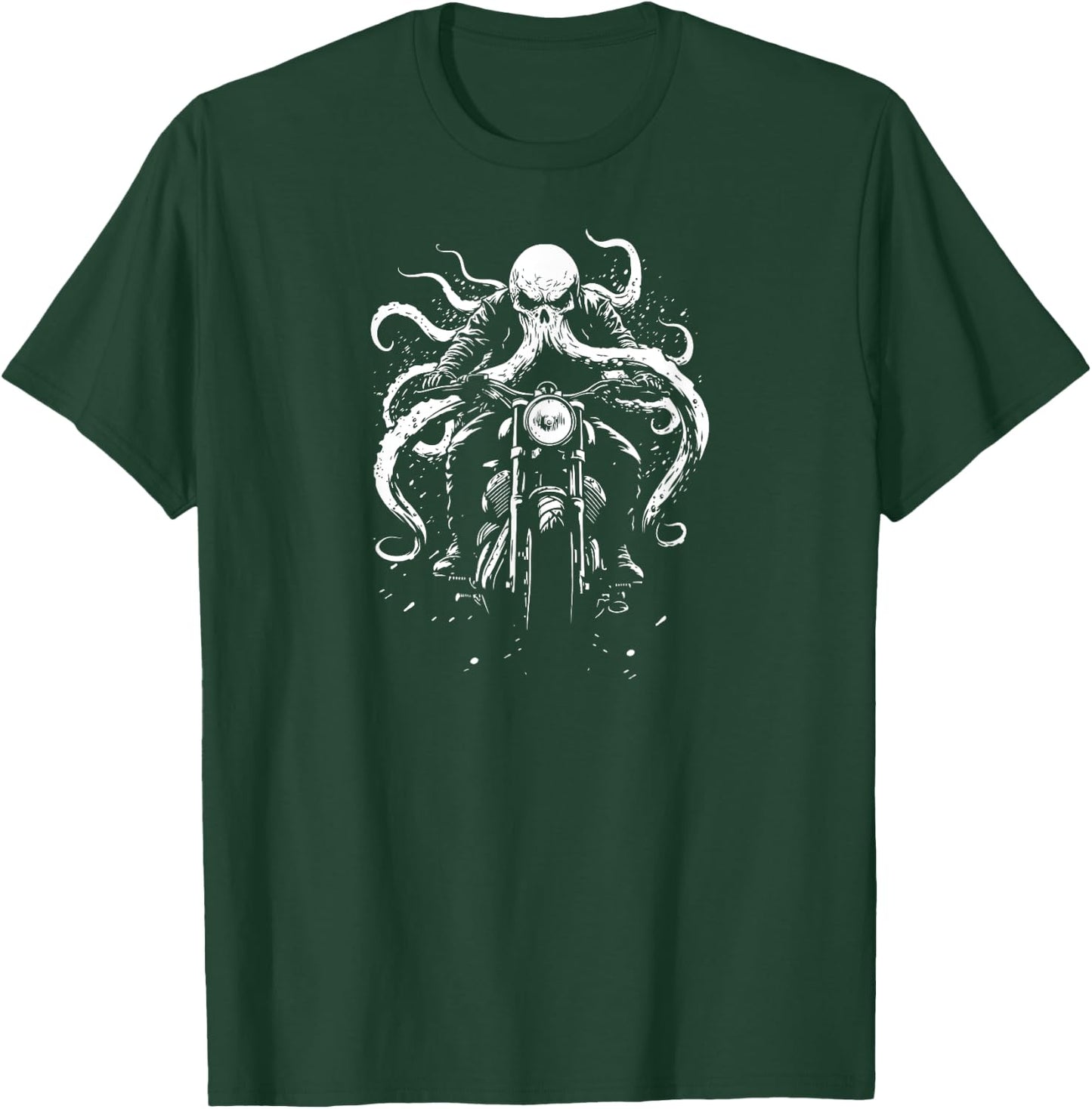 Vintage Motorcycle Rider Classic Bike Octopus T-Shirt - T-Shirt | Forest