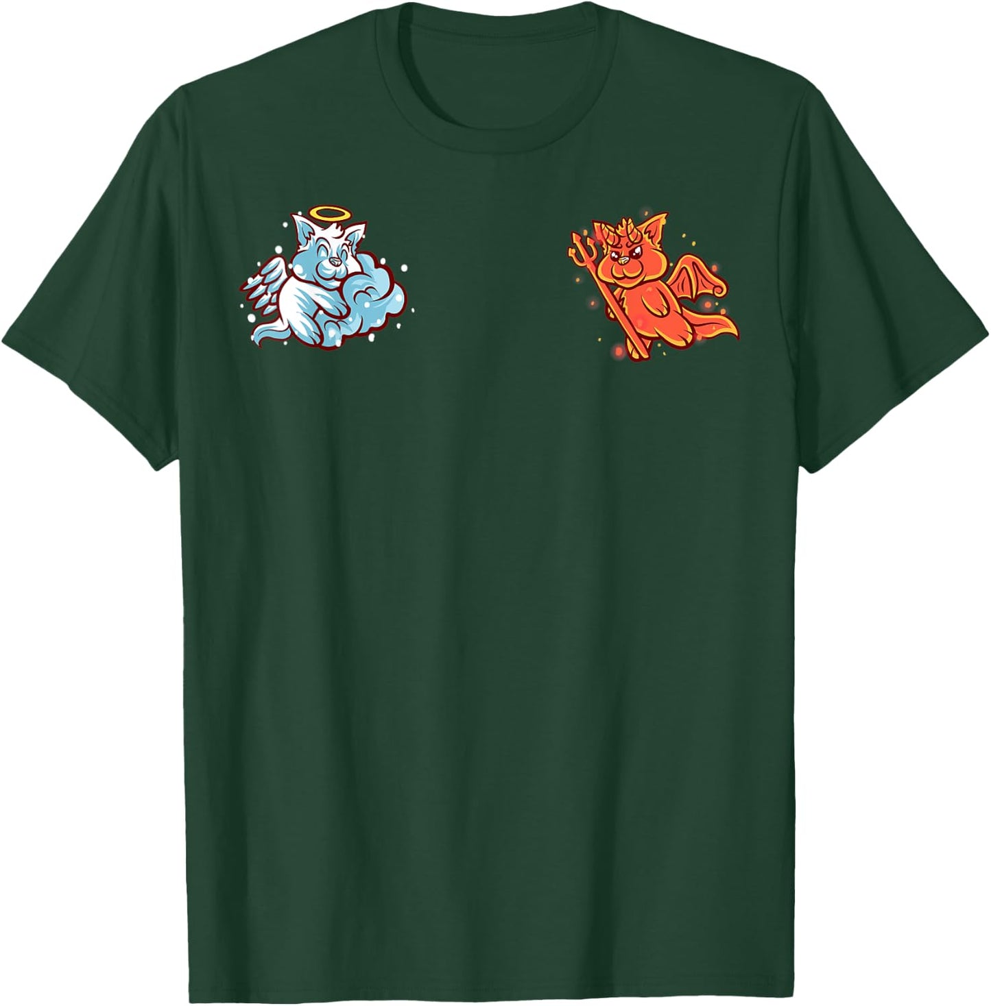Red Squirrel Angel And Devil Sitting On Your Shoulder Nerd T-Shirt - T-Shirt | Forest