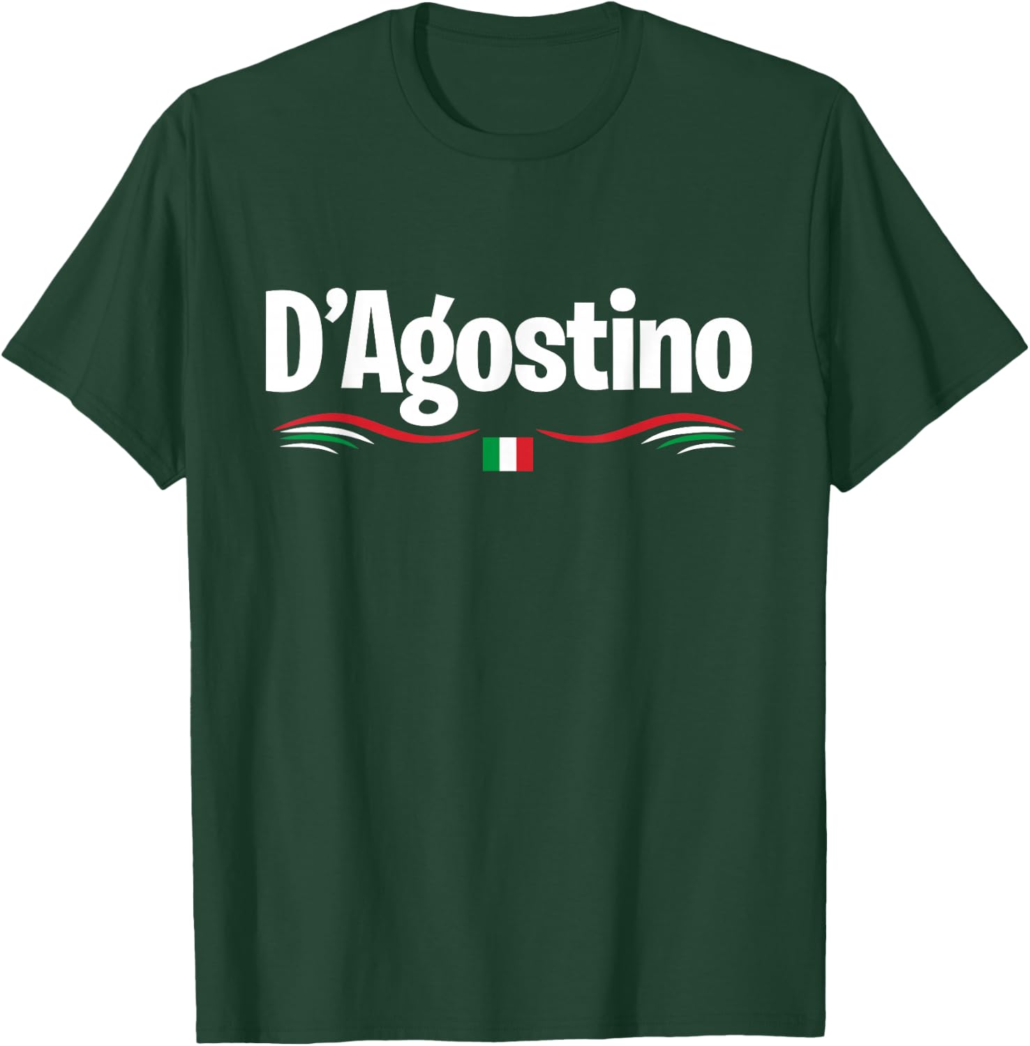 Italy Flag Birthname Italian D'Agostino , black T-Shirt - T-Shirt | Forest