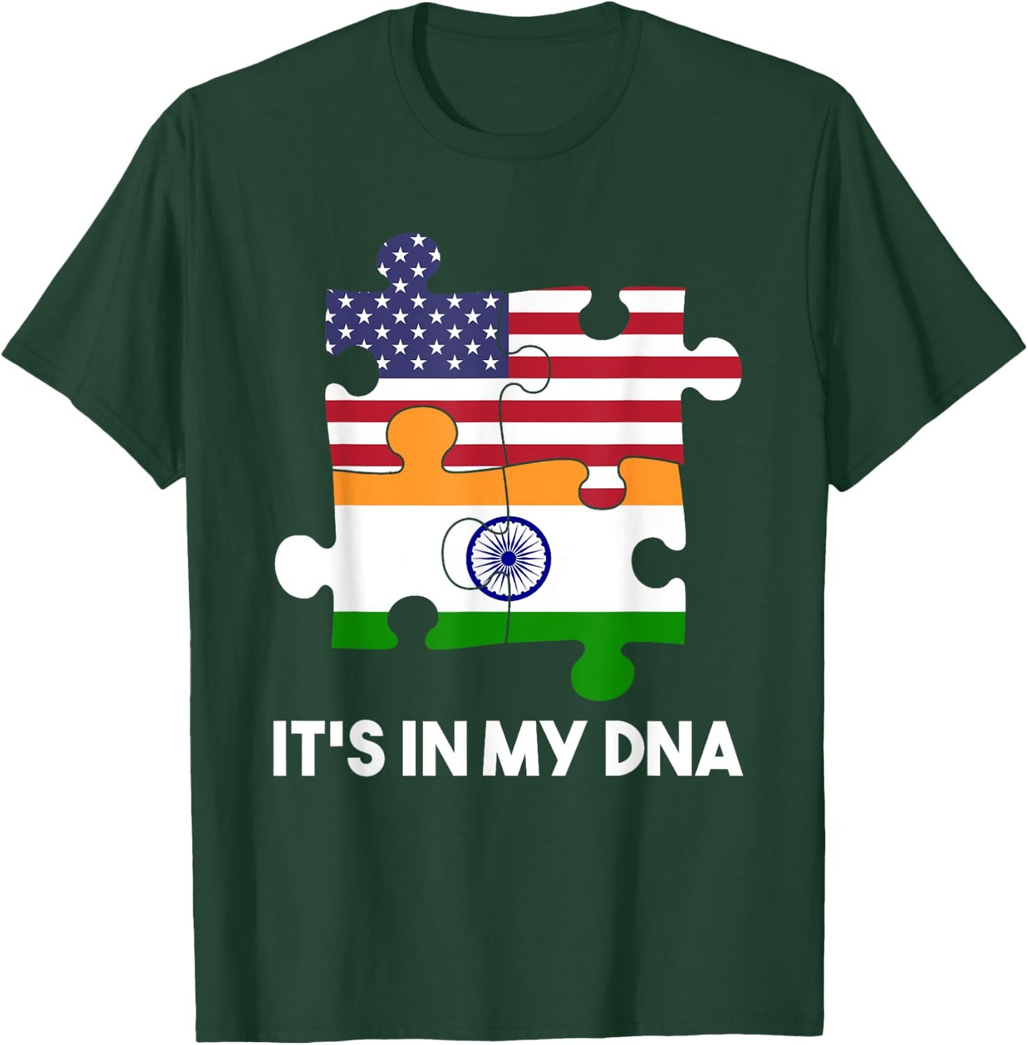 India Proud Flag Day Hindi Sikh America American Fingerprint T-Shirt - T-Shirt | Forest
