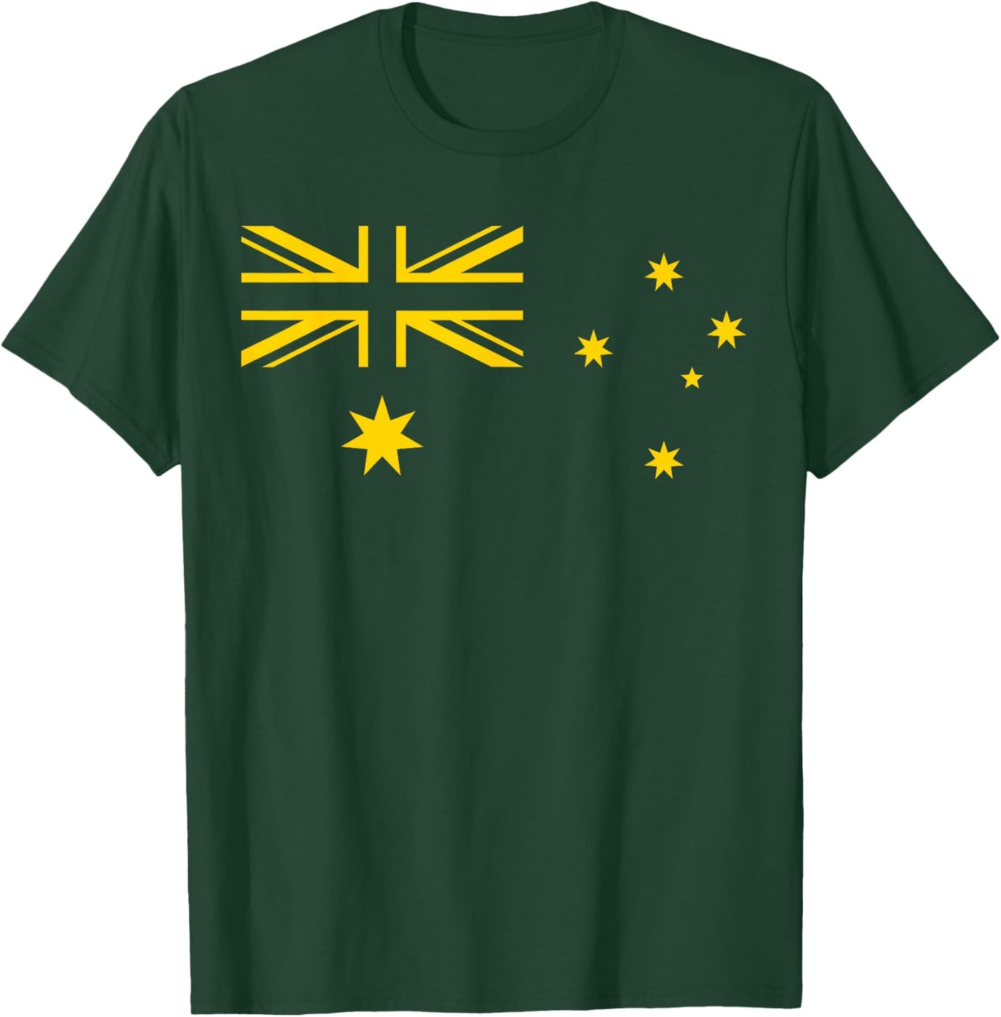 Australia Flag Green and Yellow Sports Athletic Jersey T-Shirt - T-Shirt | Forest
