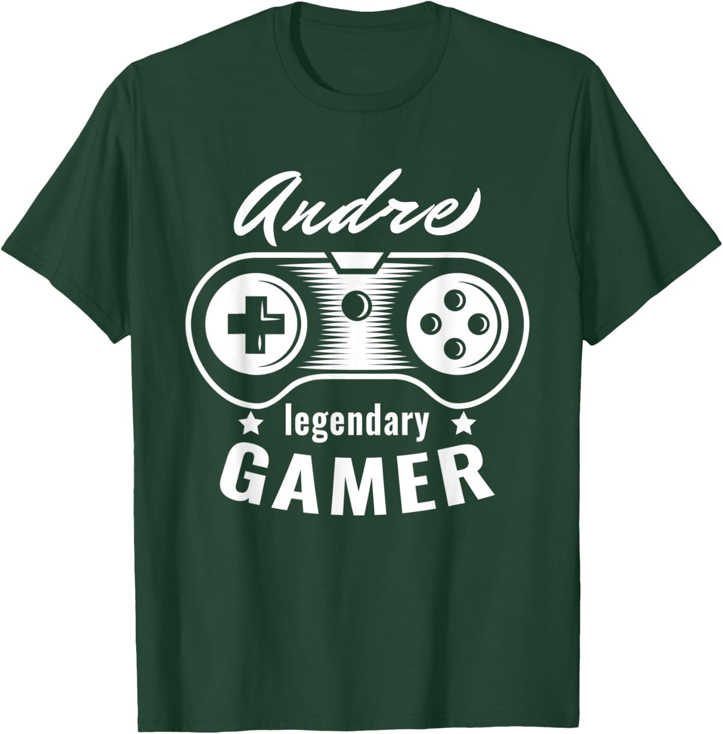 Andre Legendary Gamer - Personalized Name Gift T-Shirt - T-Shirt | Forest