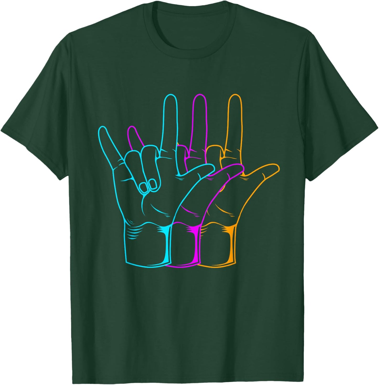 American Sign Language I Love You ASL T-Shirt - T-Shirt | Forest