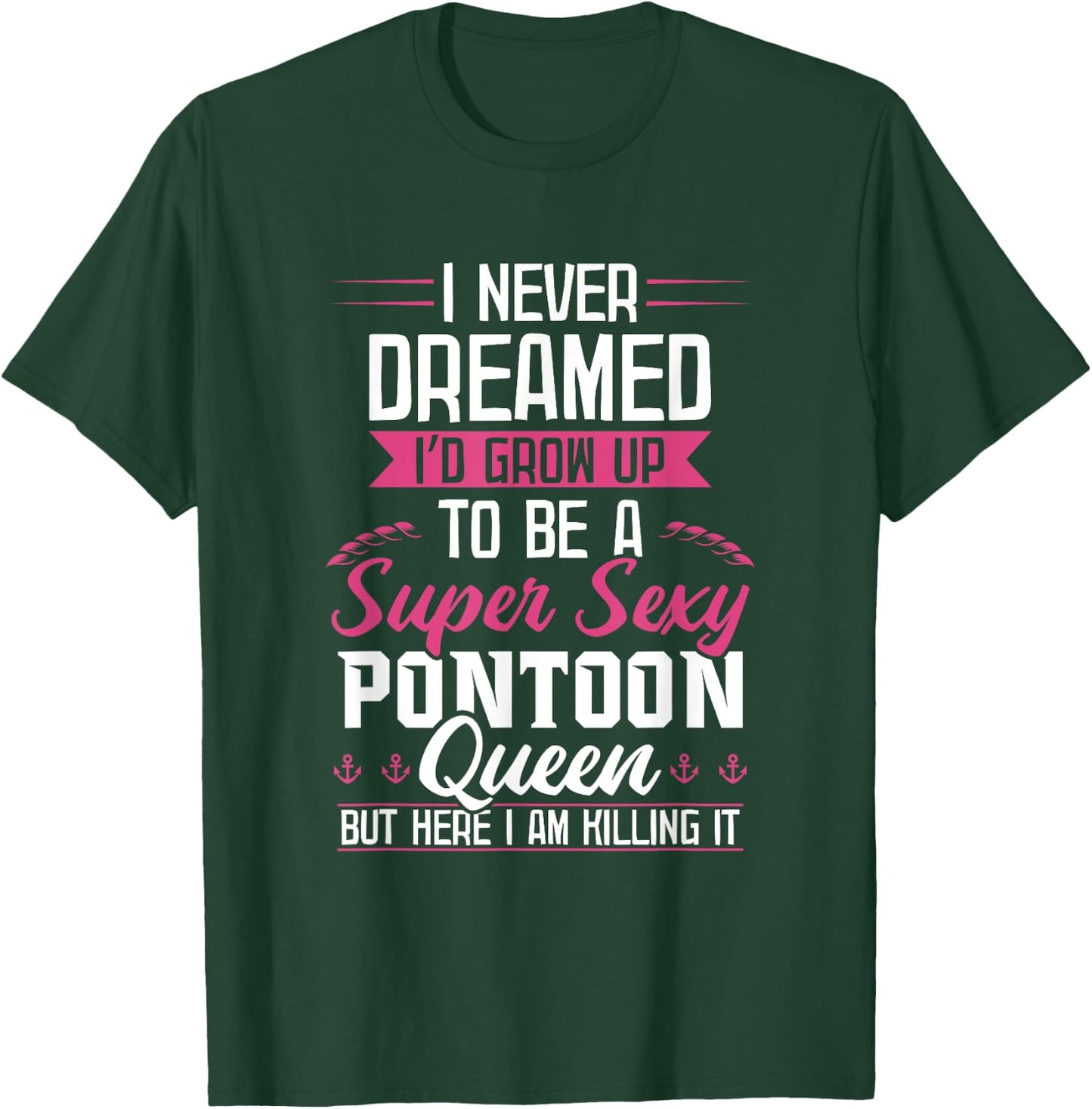 Vintage Pontoon Captain Shirt Women Funny Gift Boat Owner T-Shirt - T-Shirt | Forest