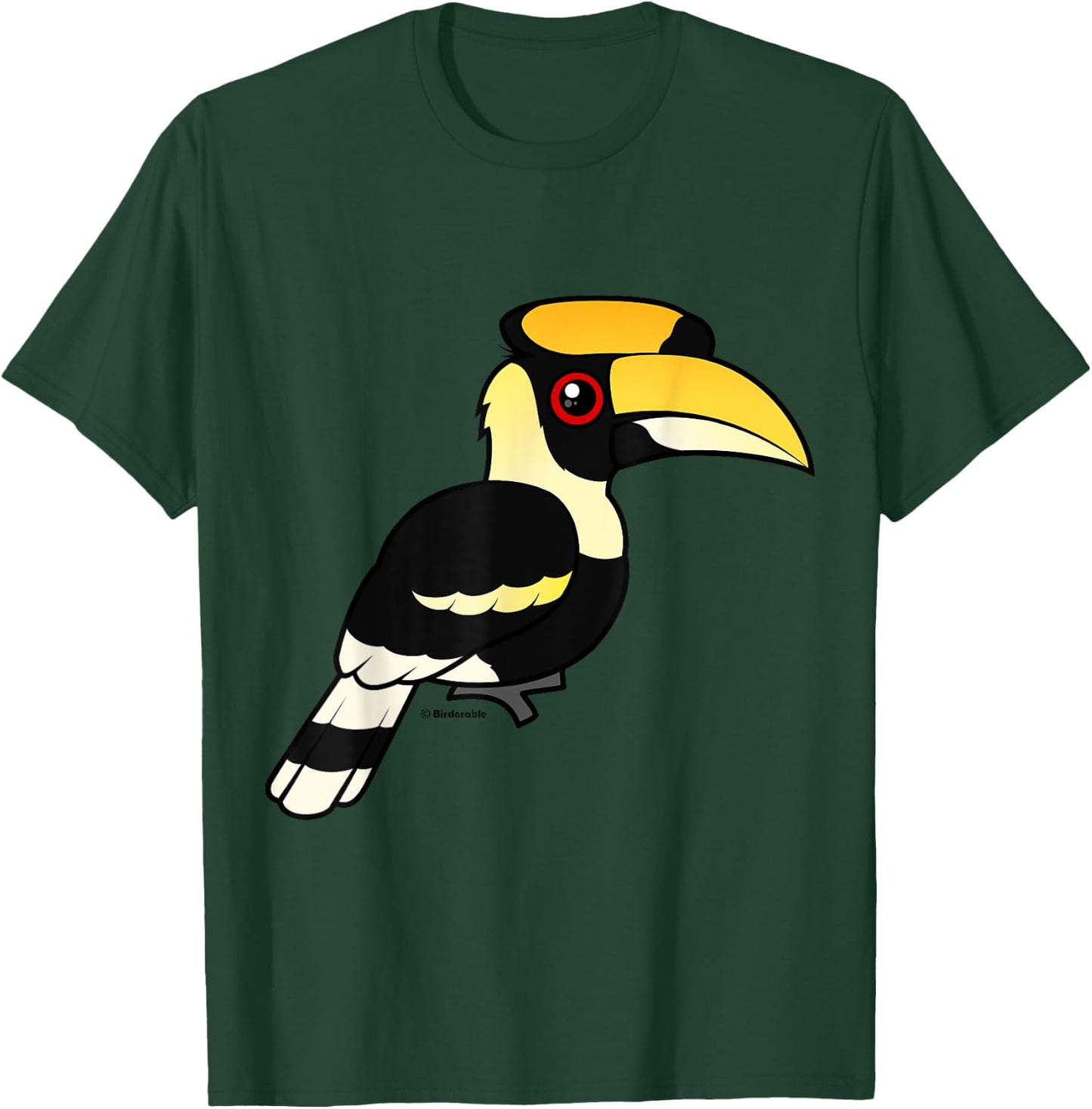 Great Hornbill Cute Cartoon Birdorable Bird T-Shirt - T-Shirt | Forest